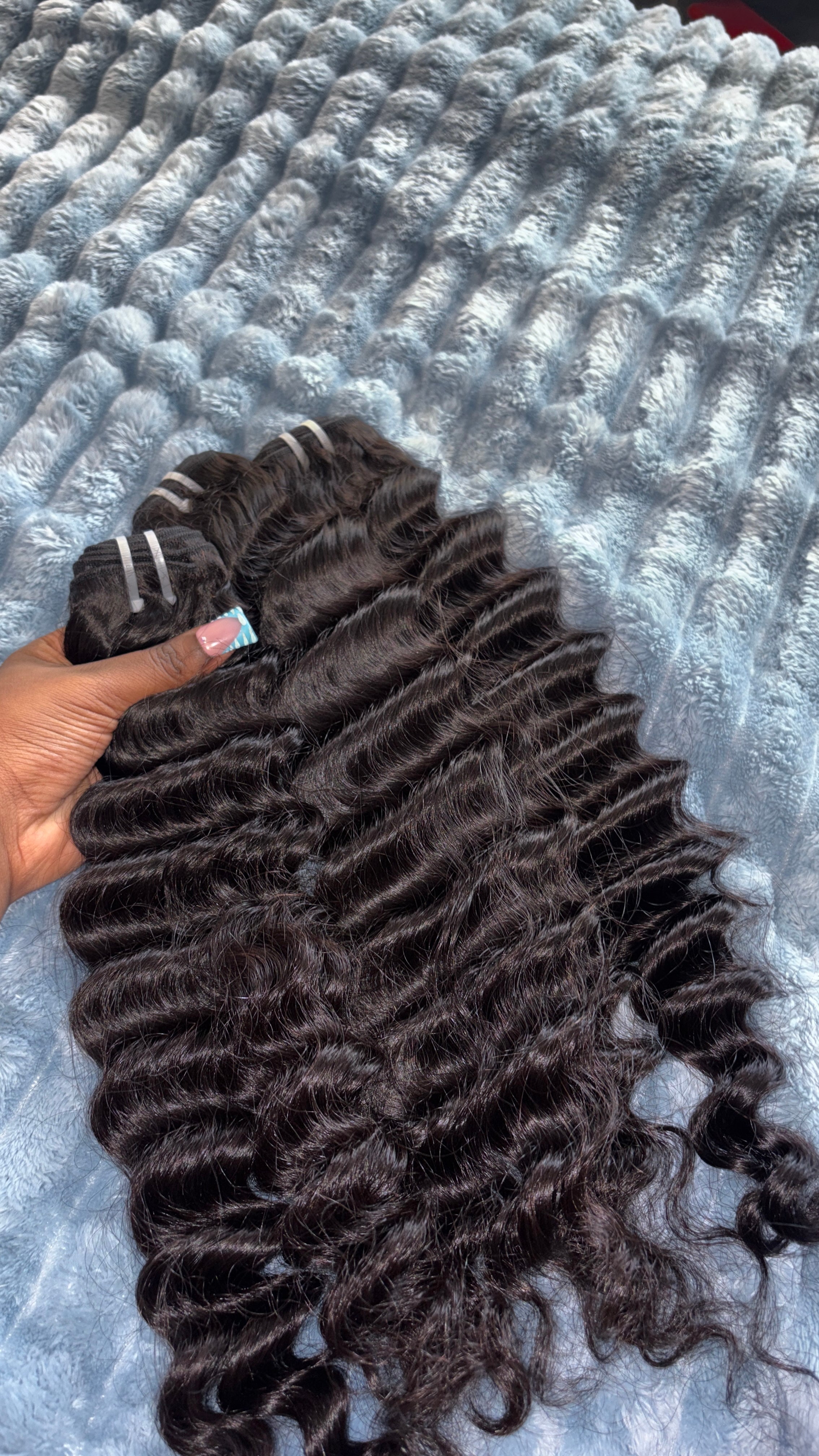 Loose deep wave hair bundles x3